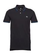Pique Polo Tops Knitwear Short Sleeve Knitted Polos Black Lee Jeans