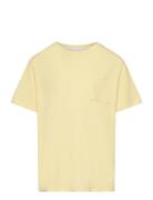 Essential Cotton-Blend T-Shirt Tops T-Kortærmet Skjorte Yellow Mango