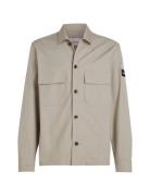 Cotton Nylon Overshirt Tops Overshirts Beige Calvin Klein