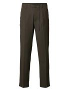 Slh190-Reg Tapered Leroy Pleat Pant Noos Bottoms Trousers Casual Brown...