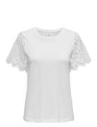 Onlebba Life S/S Lace Top Jrs Tops T-shirts & Tops Short-sleeved White...