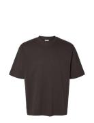 Slhlooseoscar Ss O-Neck Tee Noos Tops T-Kortærmet Skjorte Brown Select...