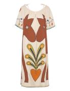 Embroidered Strap Midi Dress Knælang Kjole Multi/patterned Stella Nova