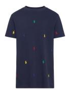 Polo Pony Cotton Mesh Tee Tops T-Kortærmet Skjorte Navy Ralph Lauren K...