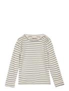 T-Shirt L/S Modal Striped Tops T-shirts Long-sleeved T-Skjorte Grey Pe...