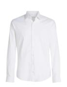 Performance Solid Slim Shirt Tops Shirts Business White Calvin Klein