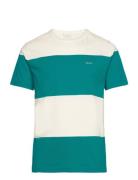 Bar Stripe Ss T-Shirt Tops T-Kortærmet Skjorte Green GANT