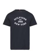 Monotype Flock Regular Tee Ss Tops T-Kortærmet Skjorte Navy Tommy Hilf...