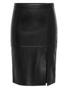 Onlnewoline Faux Leather Skirt Cc Otw Knælang Nederdel Black ONLY