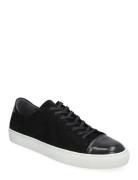 Lescape Suede Shiny Low-top Sneakers Black Sneaky Steve