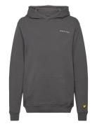 Script Embroidered Hoodie Tops Sweatshirts & Hoodies Hoodies Grey Lyle...