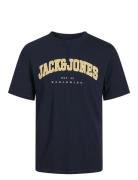 Jjecaleb Varsity Tee Ss O-Neck Noos Jnr Tops T-Kortærmet Skjorte Navy ...