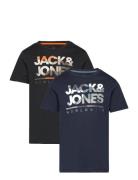 Jjluke Tee Ss Crew Neck 2Pk Mp Jnr Tops T-Kortærmet Skjorte Navy Jack ...