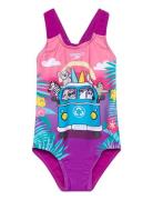 Girls Digital Printed Swimsuit Badedragt Badetøj Pink Speedo