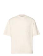 100% Cotton T-Shirt With Pocket Tops T-Kortærmet Skjorte Cream Mango