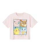 Nkfjaxaja Pokemon Ss Boxy Top Box Sky Tops T-Kortærmet Skjorte Pink Na...