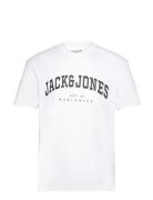 Jjecaleb Varsity Tee Ss O-Neck Noos Tops T-Kortærmet Skjorte White Jac...