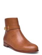 Brooke Burnished Leather Bootie Shoes Boots Ankle Boots Ankle Boots Fl...