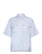 Esma Ss Shirt Tops Shirts Short-sleeved Blue NORR