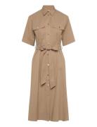 Reg Utility Ss Shirt Dress Knælang Kjole Beige GANT