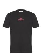 T-Shirt Regular Tops T-Kortærmet Skjorte Black Replay