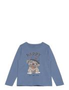 Nmmvictor Ls Top Tops T-shirts Long-sleeved T-Skjorte Blue Name It