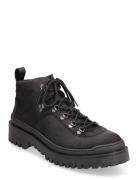 Boots - Flat - With Laces Snørestøvler Black ANGULUS