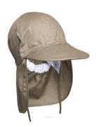 Cap W/Neck - Solid Colour Solhat Khaki Green Melton