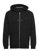 Essential Logo Zip Hoodie Tops Sweatshirts & Hoodies Hoodies Black Sup...