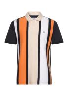 Cttn Intrlk Vert Str Tops Polos Short-sleeved Black Original Penguin