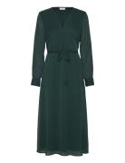 Vifalia V-Neck L/S Midi Dress - Noos Knælang Kjole Green Vila