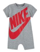 Nkn Futura Romper Bodysuits Short-sleeved Grey Nike