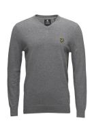 Cotton Merino V Neck Jumper Tops Knitwear V-necks Grey Lyle & Scott