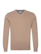 Basic V Neck Sweater Tops Knitwear V-necks Brown Tom Tailor