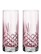 Crispy Topaz Highball - 2 Pcs Home Tableware Glass Cocktail Glass Pink...