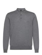 Bono-L Tops Knitwear Long Sleeve Knitted Polos Grey BOSS