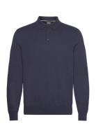 Gemello-P Tops Knitwear Long Sleeve Knitted Polos Navy BOSS