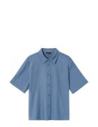 Nlnhill Ss Linen Shirt Tops Shirts Short-sleeved Shirts Blue LMTD