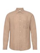 Classic Fit 100% Linen Shirt Tops Shirts Linen Shirts Beige Mango