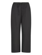 Trousers Bella Linen Cropped Bottoms Trousers Linen Trousers Black Lin...