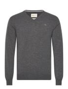 Superfine Lambswool V-Neck Tops Knitwear V-necks Grey GANT