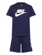 Nkn Club Tee & Short Set Sport Sets With Short-sleeved T-shirt Navy Ni...