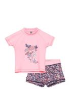 Baby T-Shirt Set S/S Swimwear Uv Clothing Uv Suits Pink Color Kids