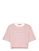 Cropped Tee Tops Crop Tops Short-sleeved Crop Tops Red House Of Dagmar