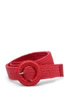 Solid Slim Zia Belt Bælte Red Becksöndergaard