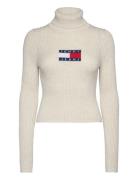 Tjw Melange Trtlnck Flag Sweater Tops Knitwear Turtleneck Cream Tommy ...