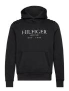 Big Hilfiger Hoody Tops Sweatshirts & Hoodies Hoodies Black Tommy Hilf...