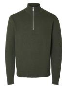 Slhdane Ls Knit Structure Half Zip Noos Tops Knitwear Half Zip Jumpers...