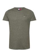 Tjm Xslim Jaspe C Neck Ext Tops T-Kortærmet Skjorte Khaki Green Tommy ...