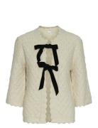 Yasegsa 3/4 Knit Cardigan S. Tops Knitwear Cardigans Cream YAS